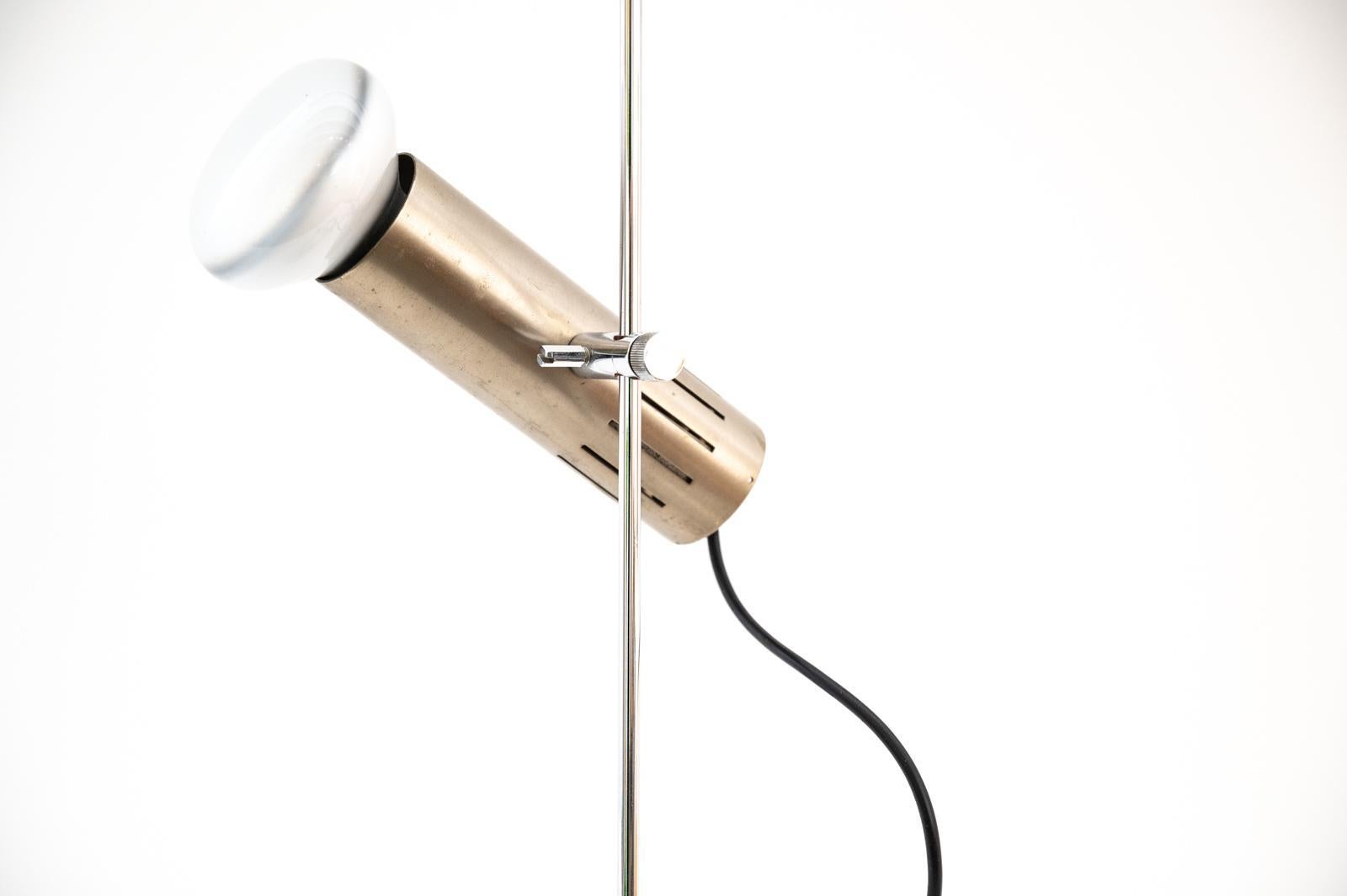 Unknown Chromed Metal and Marble Table Lamp by Alain Richard For Sale