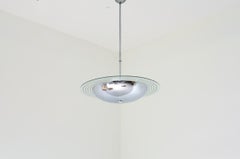 Chromed metal chandelier
