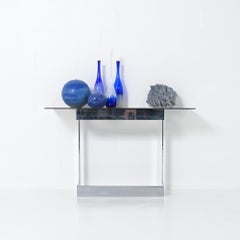 Chromed Metal Console Table