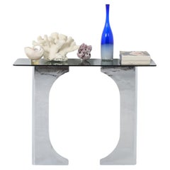 Chromed Metal Console Table