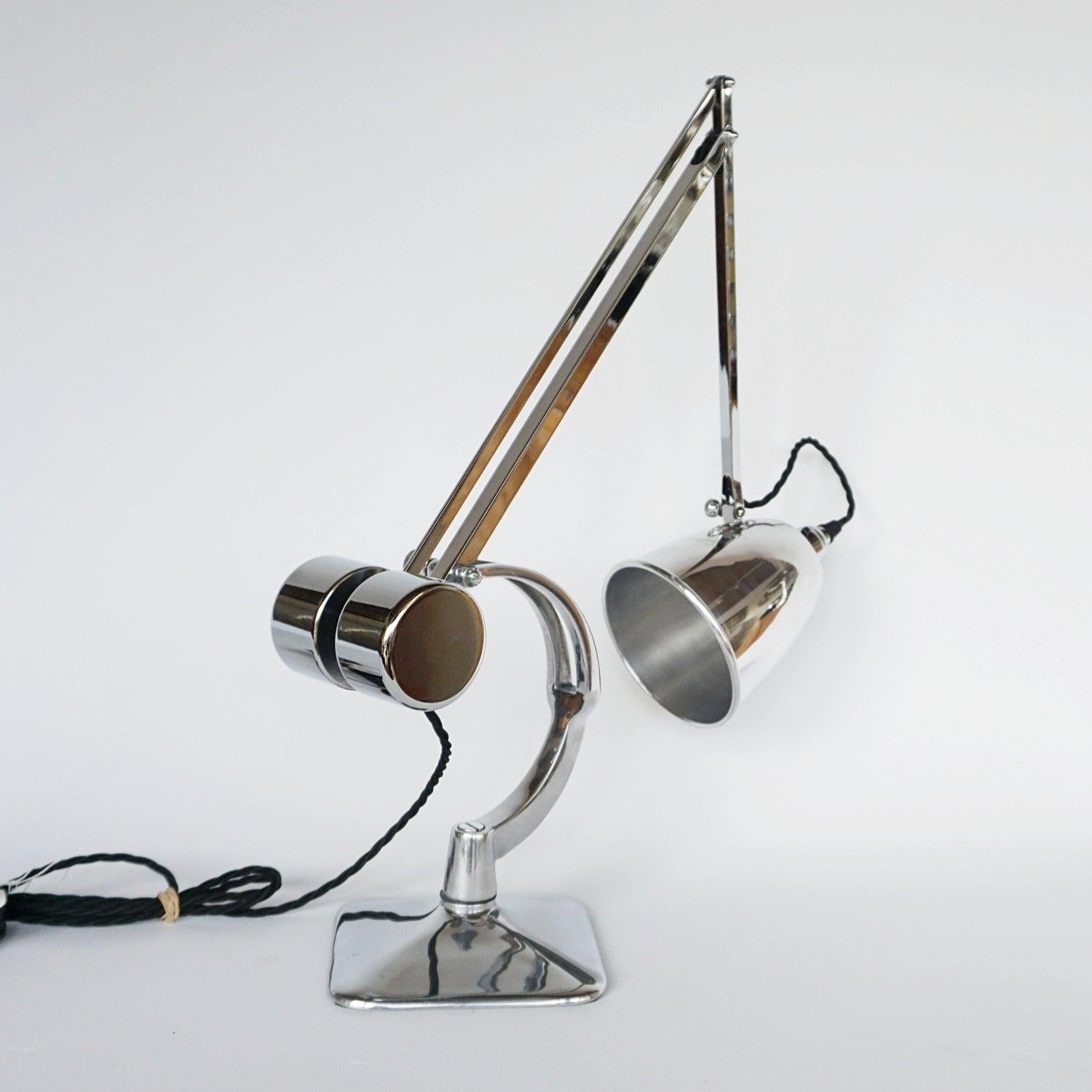 Chromed Metal Desk Lamp by Hadrill & Horstmann Circa 1950 4