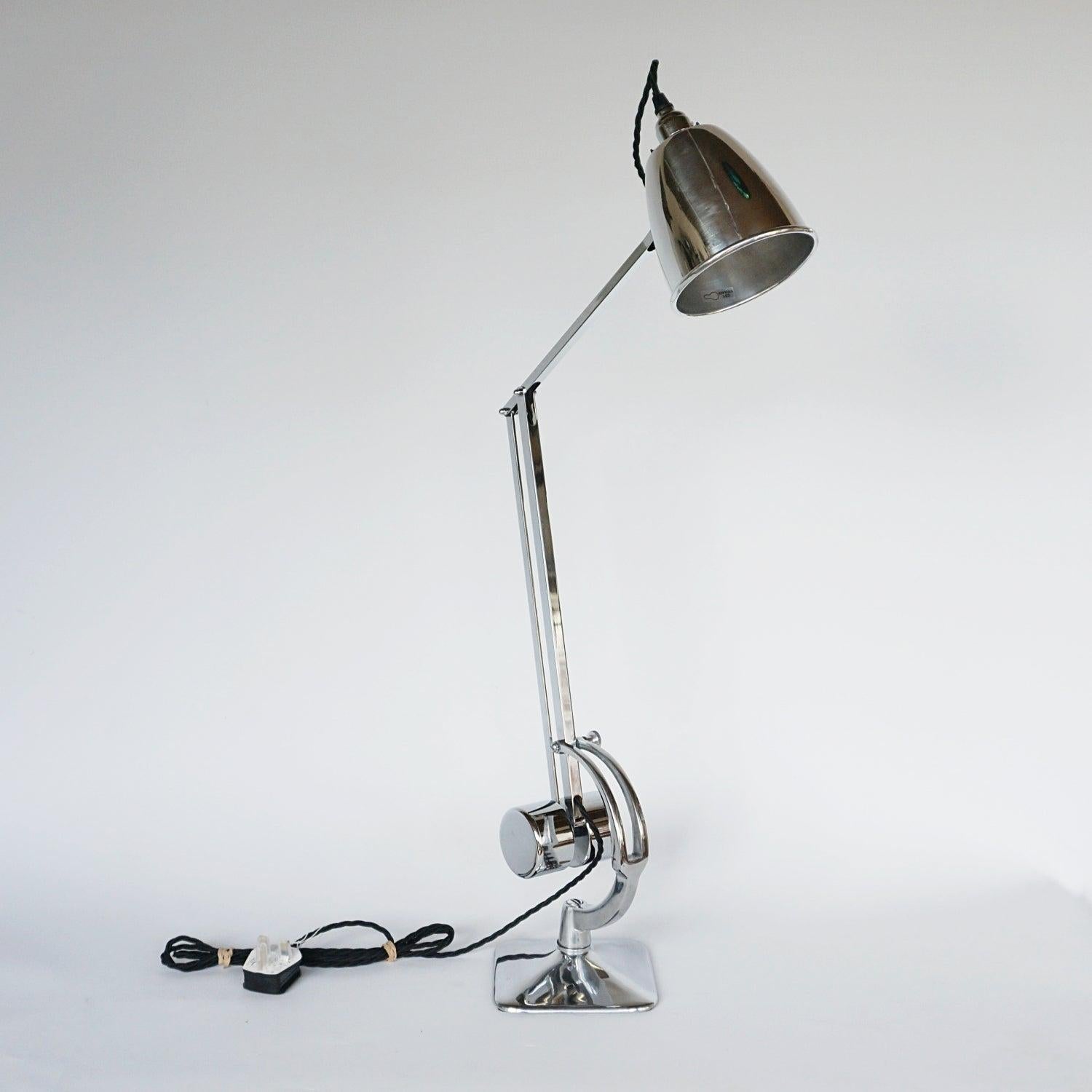 Chromed Metal Desk Lamp by Hadrill & Horstmann Circa 1950 6