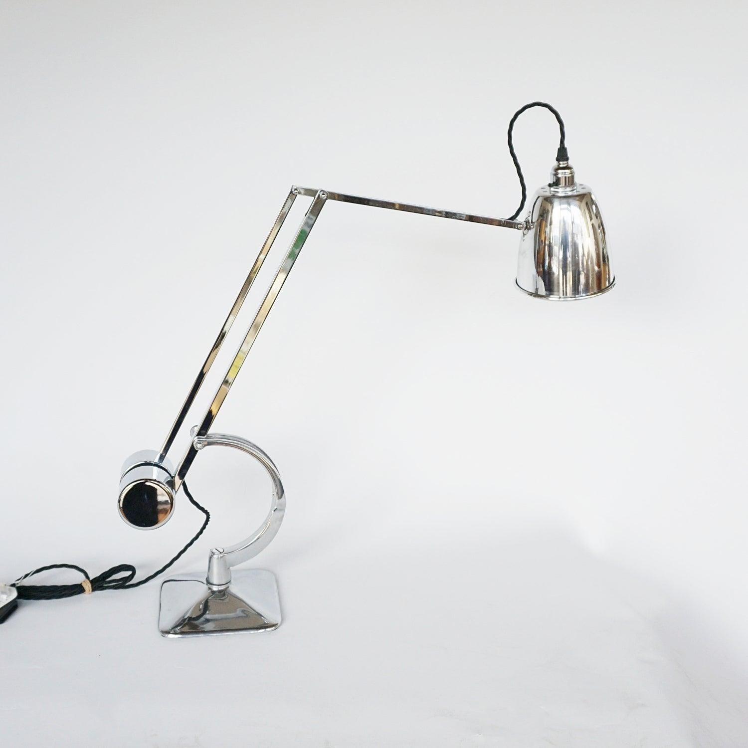 Chromed Metal Desk Lamp by Hadrill & Horstmann Circa 1950 7
