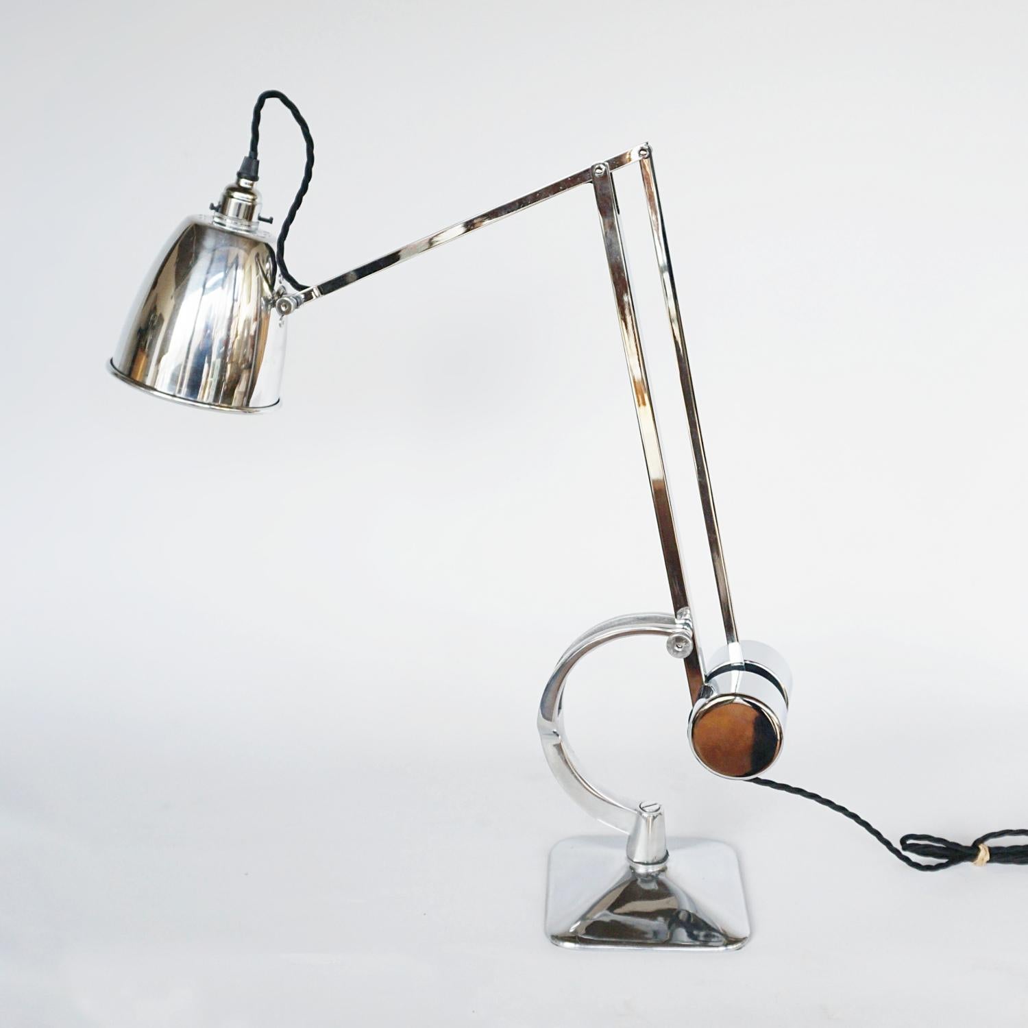 Chromed Metal Desk Lamp by Hadrill & Horstmann Circa 1950 8
