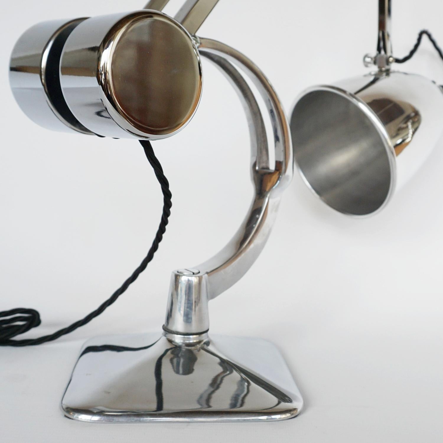 Mid-20th Century Chromed Metal Desk Lamp by Hadrill & Horstmann Circa 1950