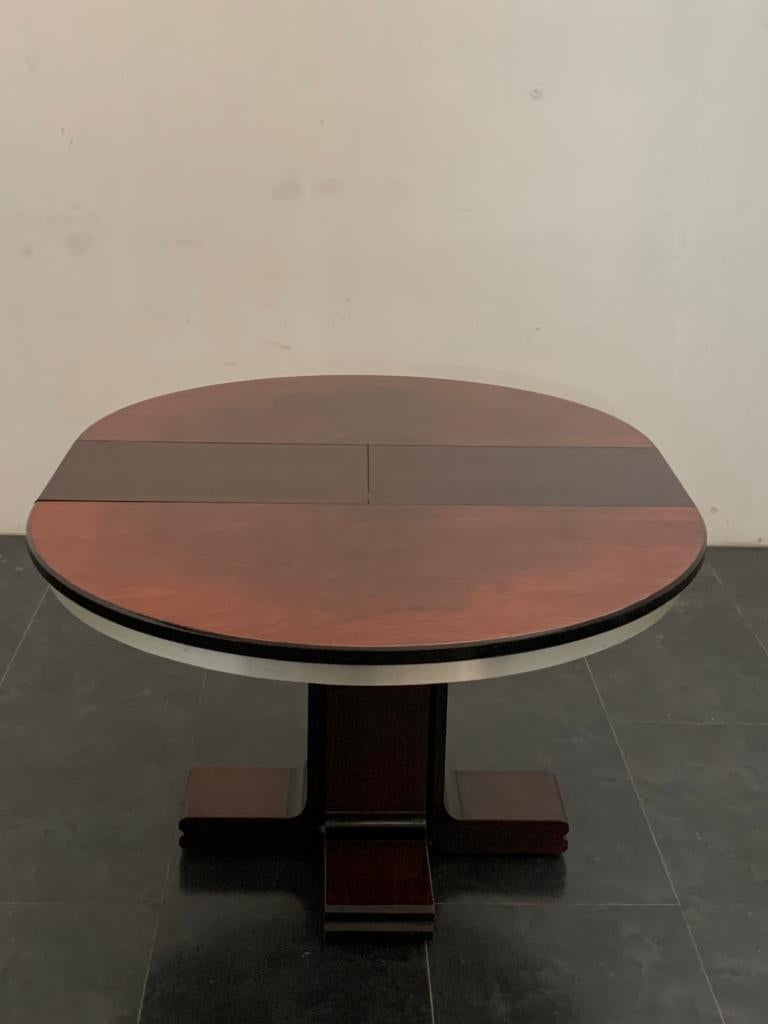 Italian Chromed Metal Extendable Table, 1970s For Sale