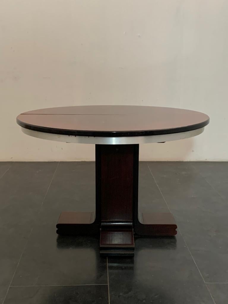 Late 20th Century Chromed Metal Extendable Table, 1970s For Sale