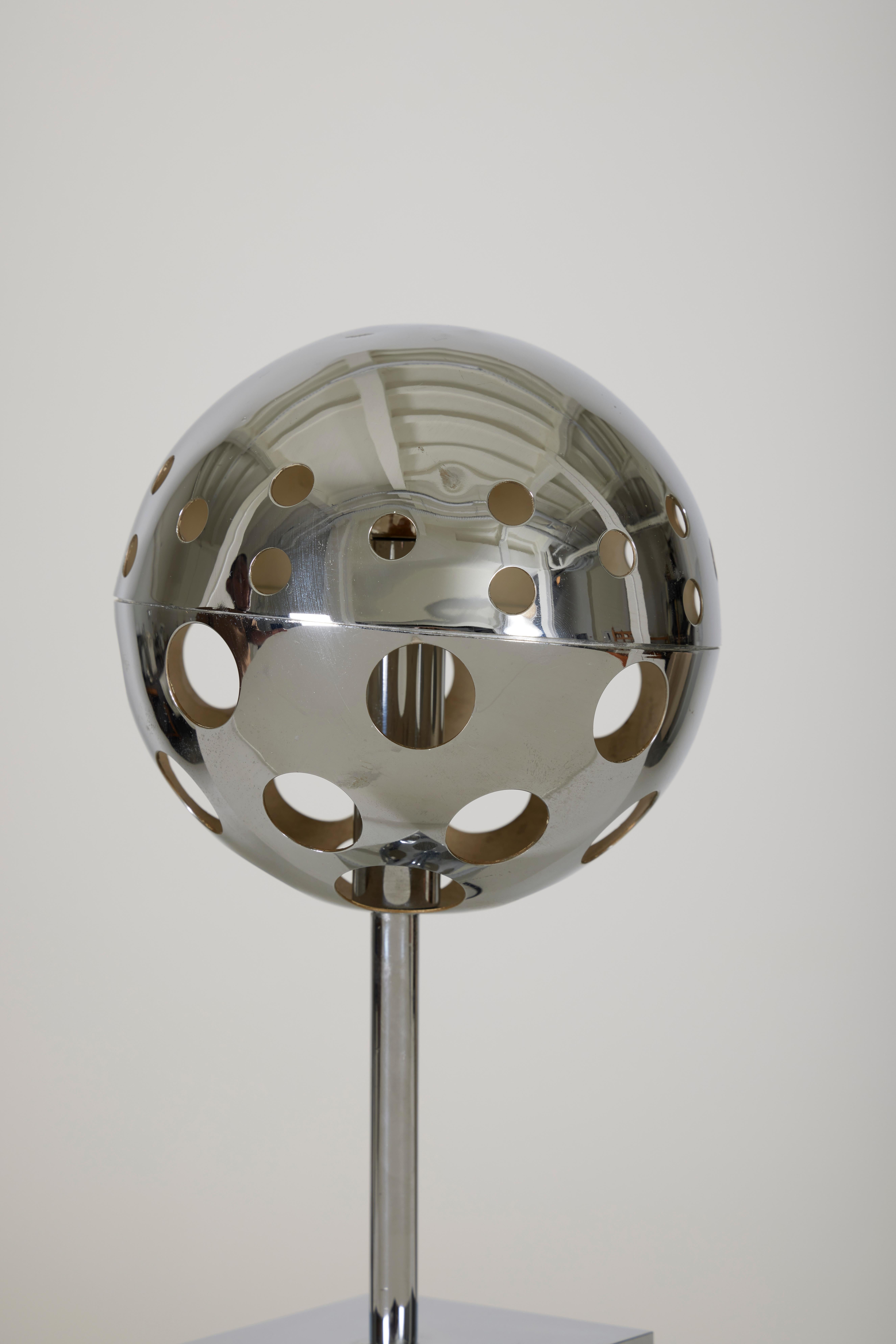 20th Century Chrome metal lamp by French designer Sabine Charoy, mid-20th century For Sale