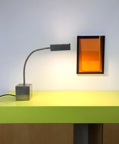 Chromed metal lamp with flexible stem 10366 by Michel Boyer, Verre Lumière 1968