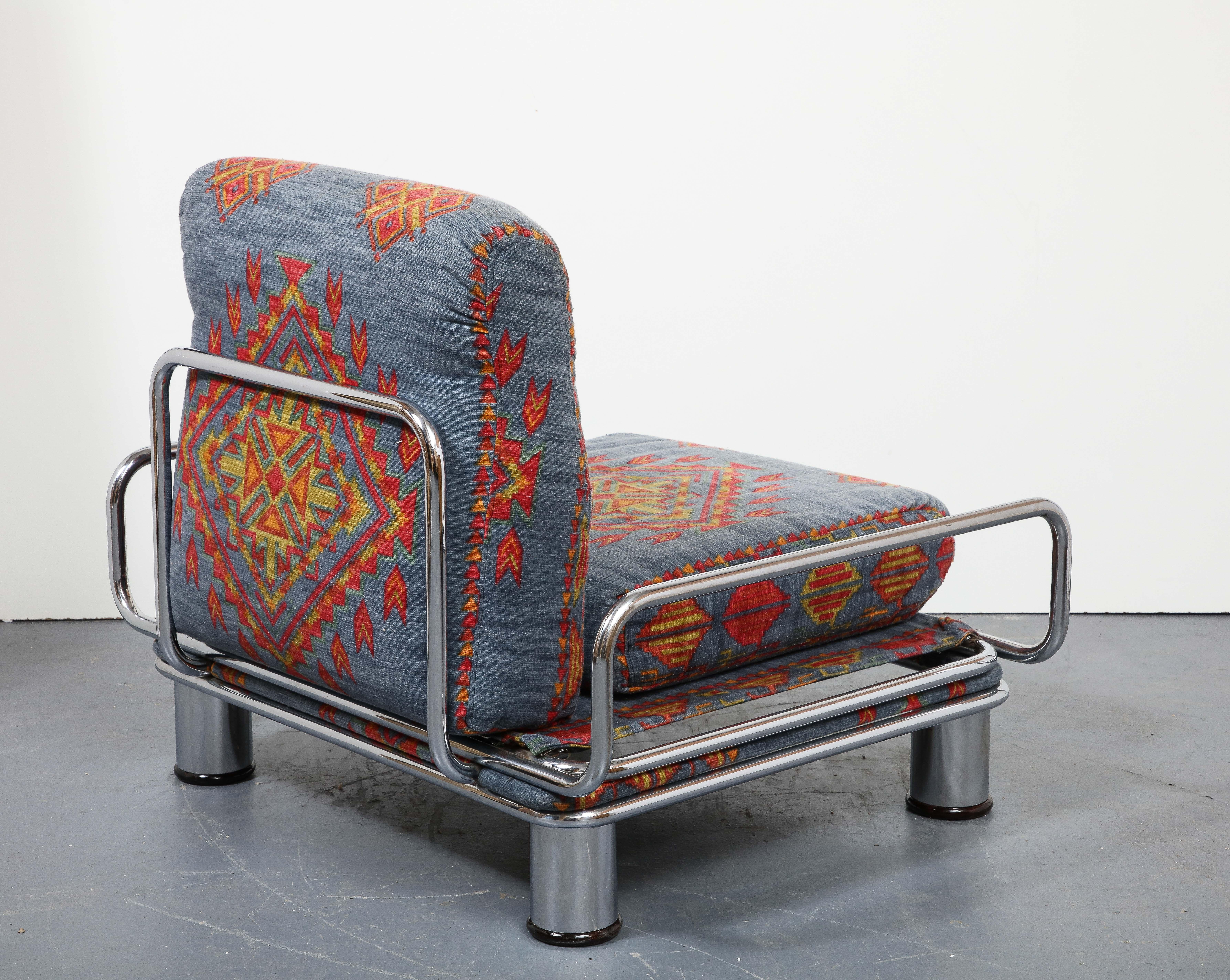 Chromed Metal Lounge Chair by Gianfranco Frattini, Italy, circa 1970 For Sale 3