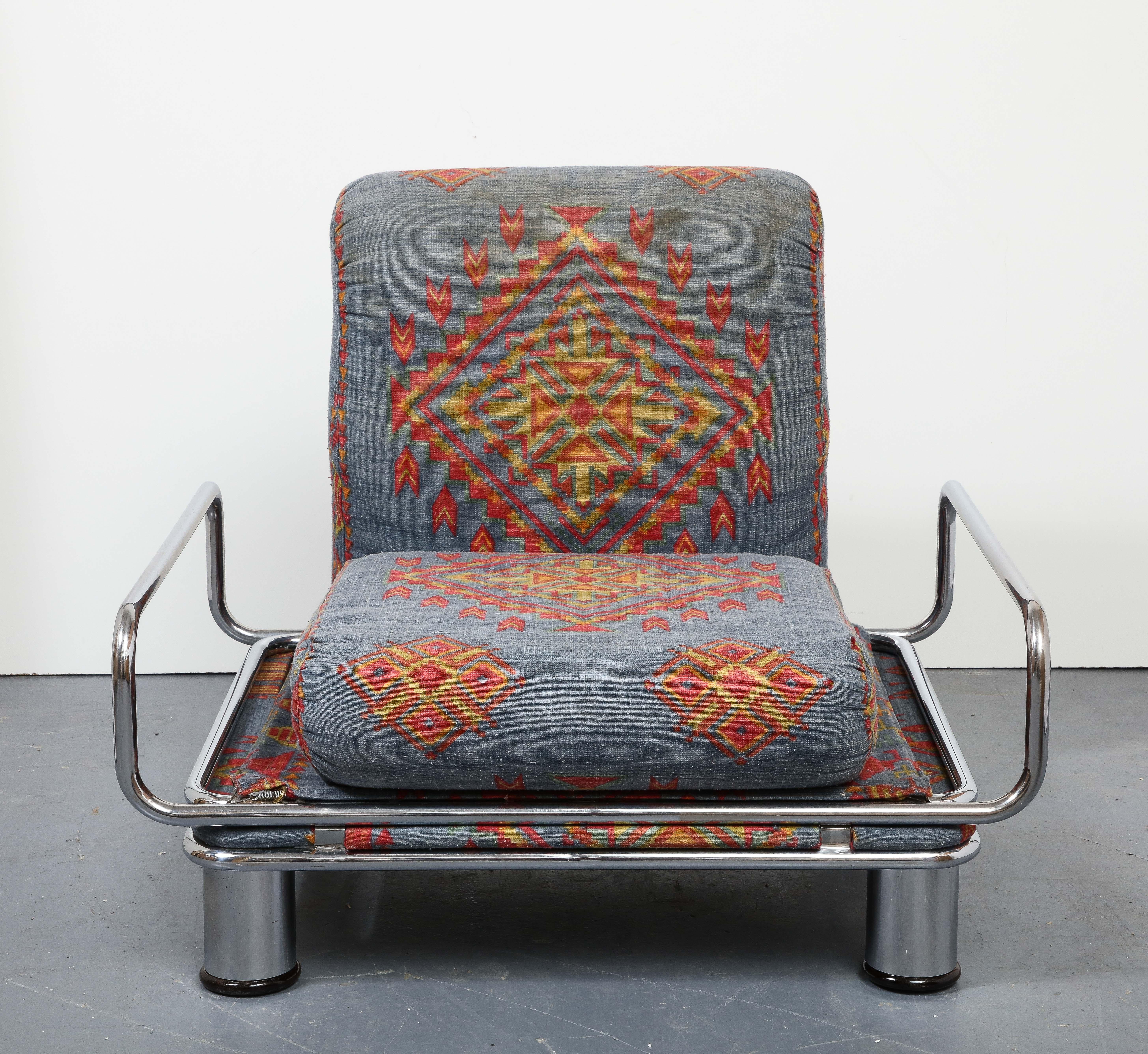 Chromed Metal Lounge Chair by Gianfranco Frattini, Italy, circa 1970 For Sale 6