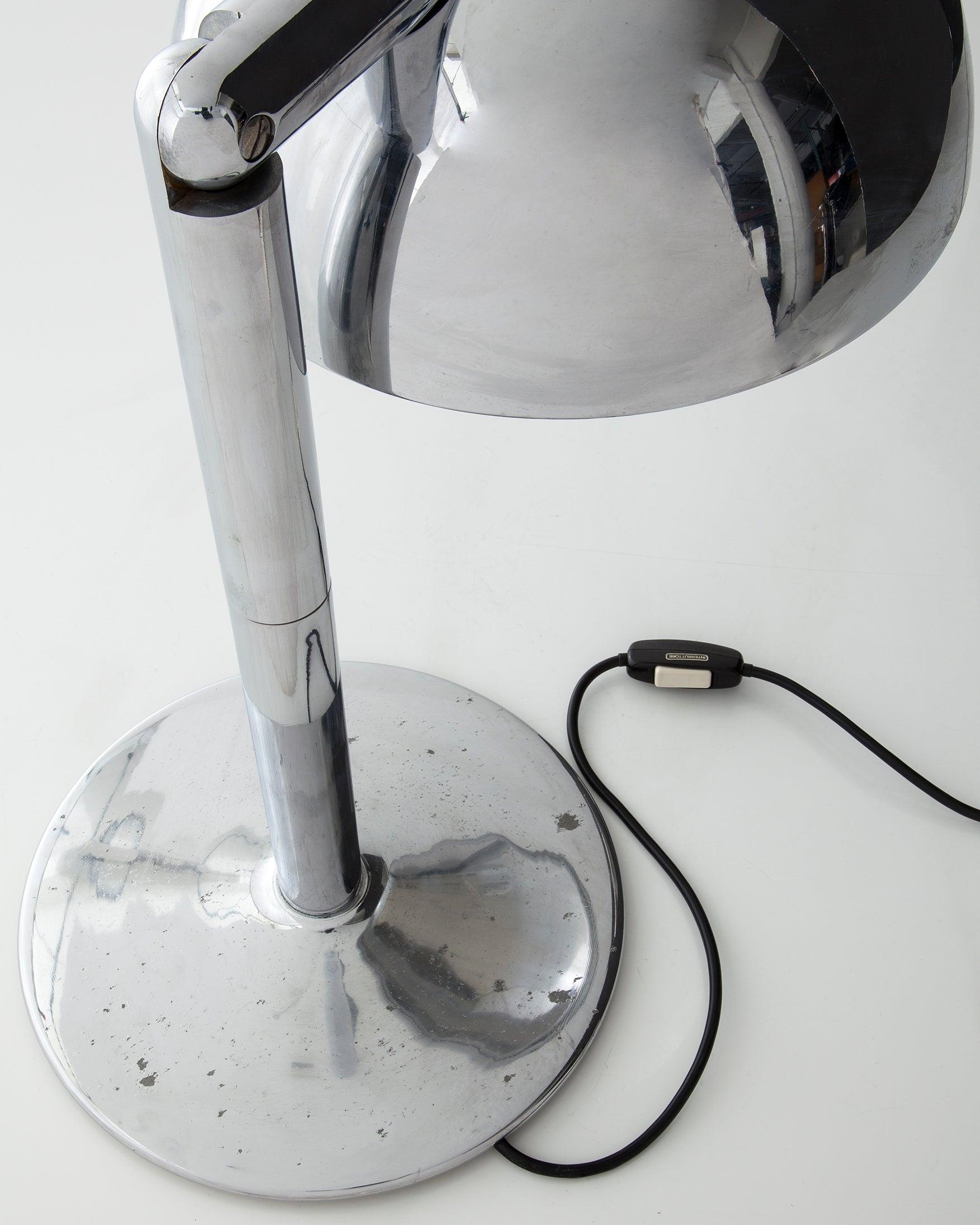 Late 20th Century Chromed Metal Table Lamp by Adalberto Dal Lago