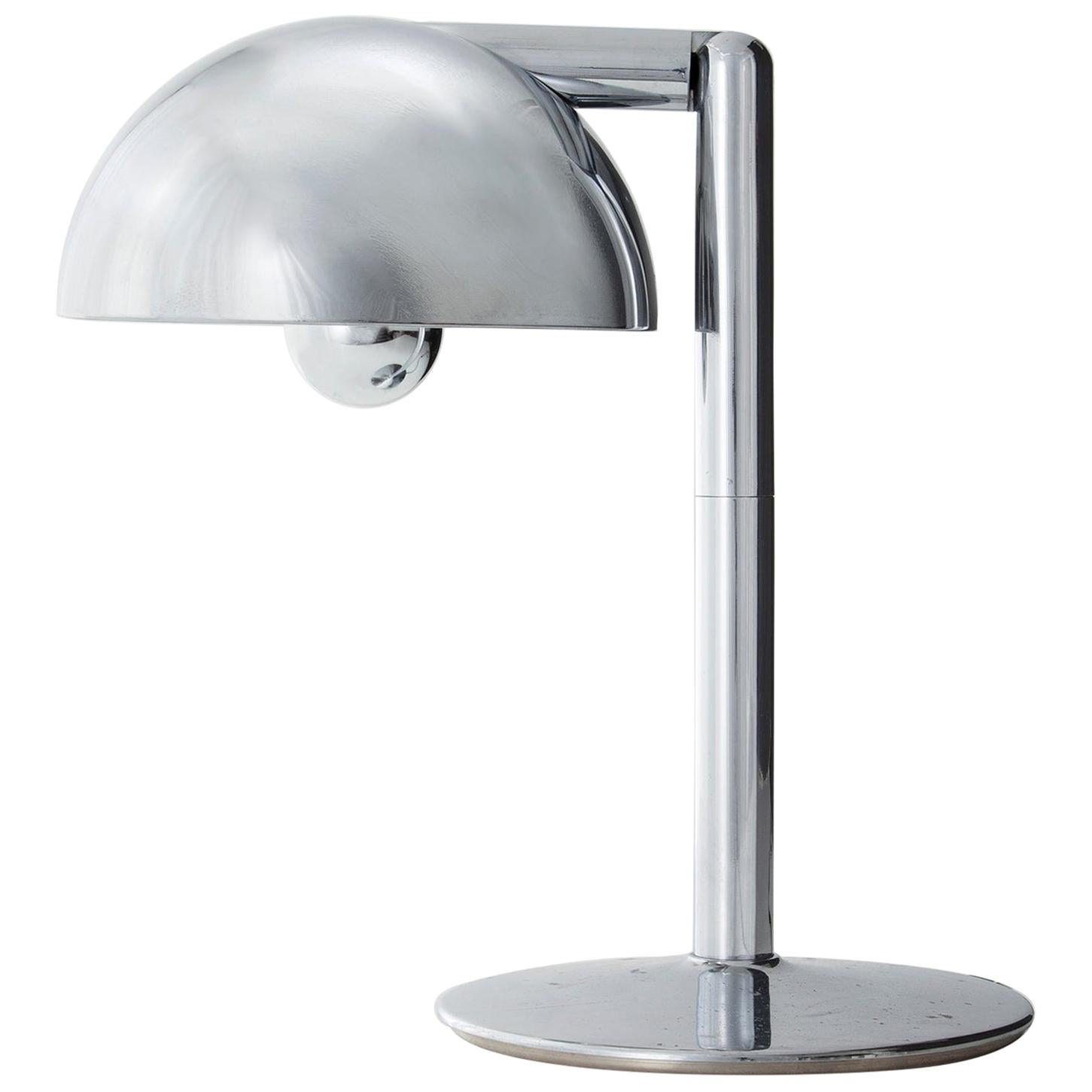 Chromed Metal Table Lamp by Adalberto Dal Lago
