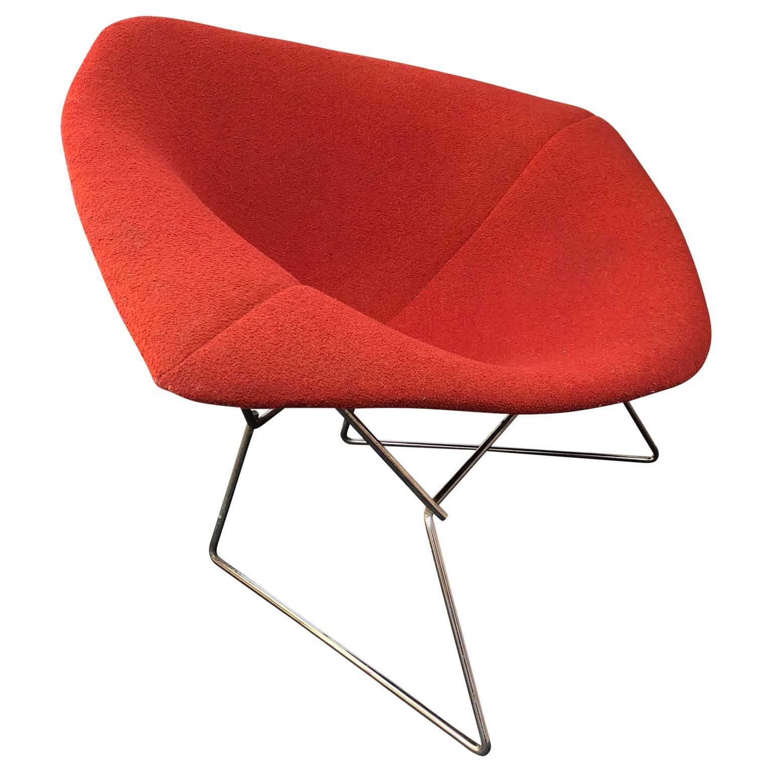 20th Century Harry Bertoia Diamond Chair and Ottoman for Knoll, circa 1950's For Sale