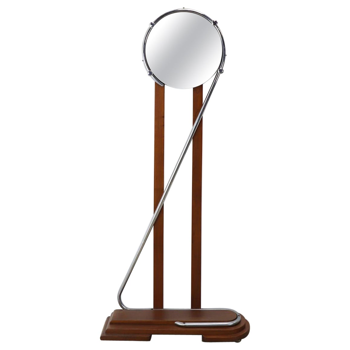 Chromed Mirror Bauhaus Style.