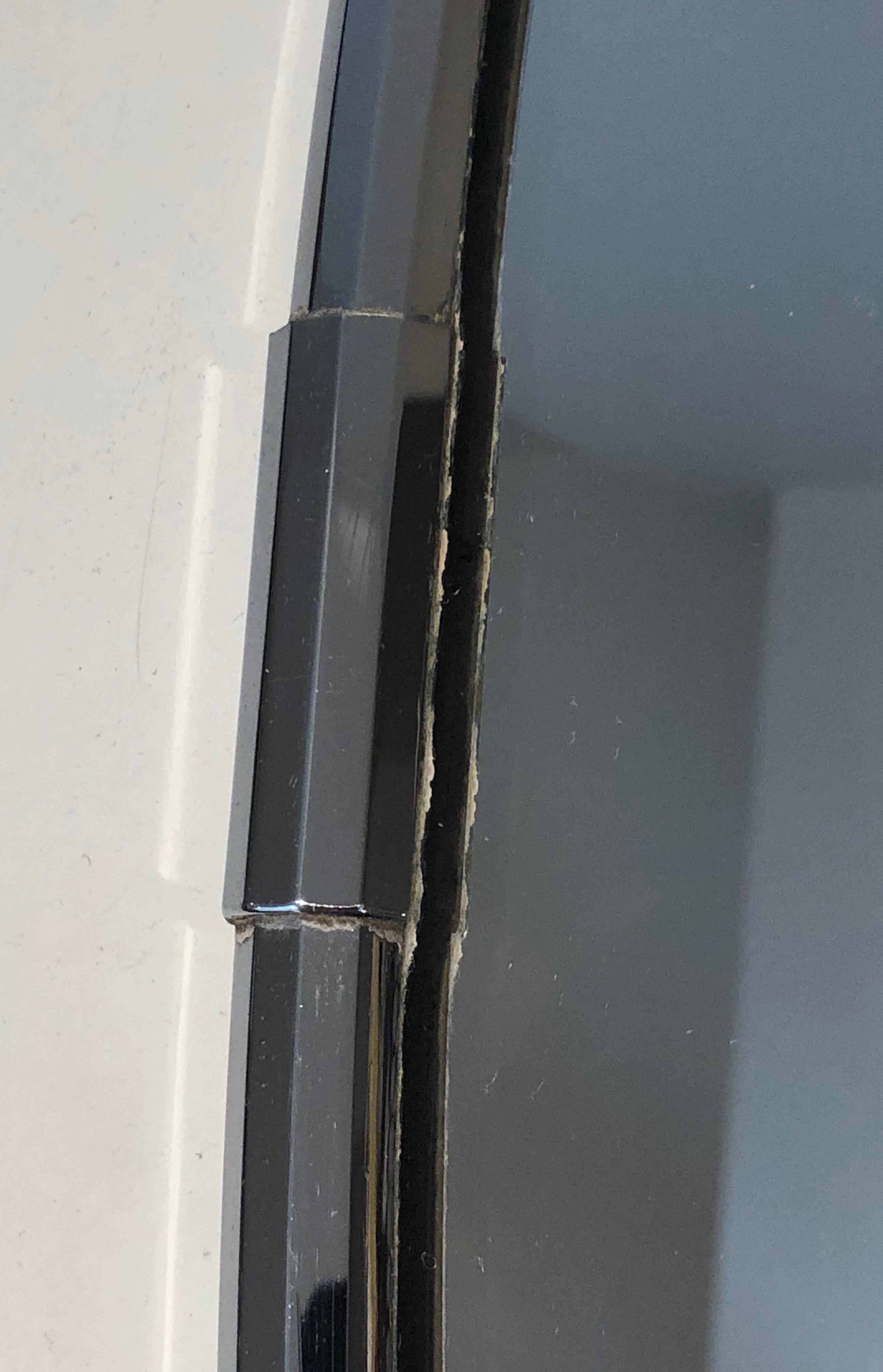 Specchio ovale cromato in stile Art Déco in vendita 7