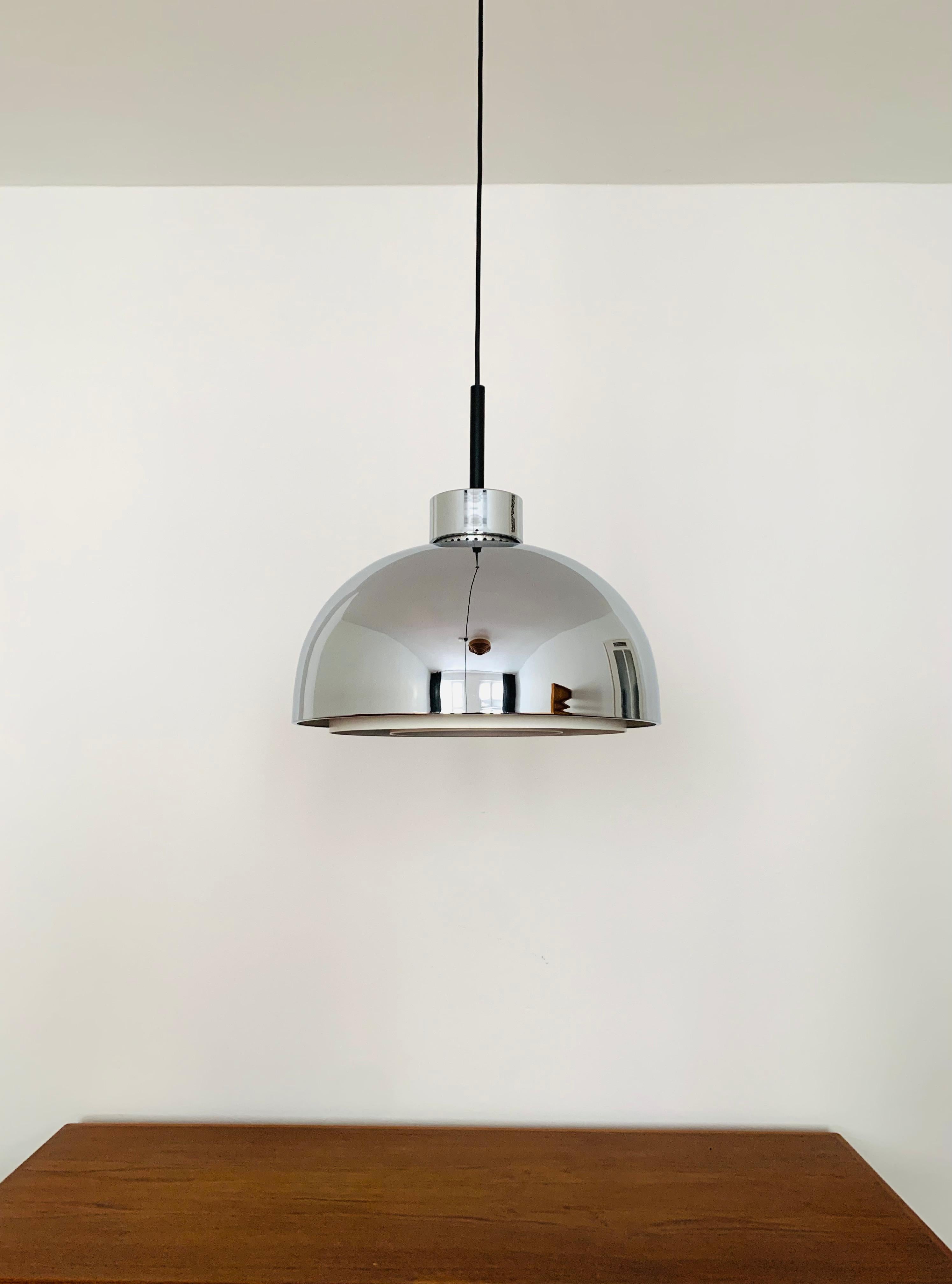 Chromed Pendant Lamp by Doria In Good Condition For Sale In München, DE