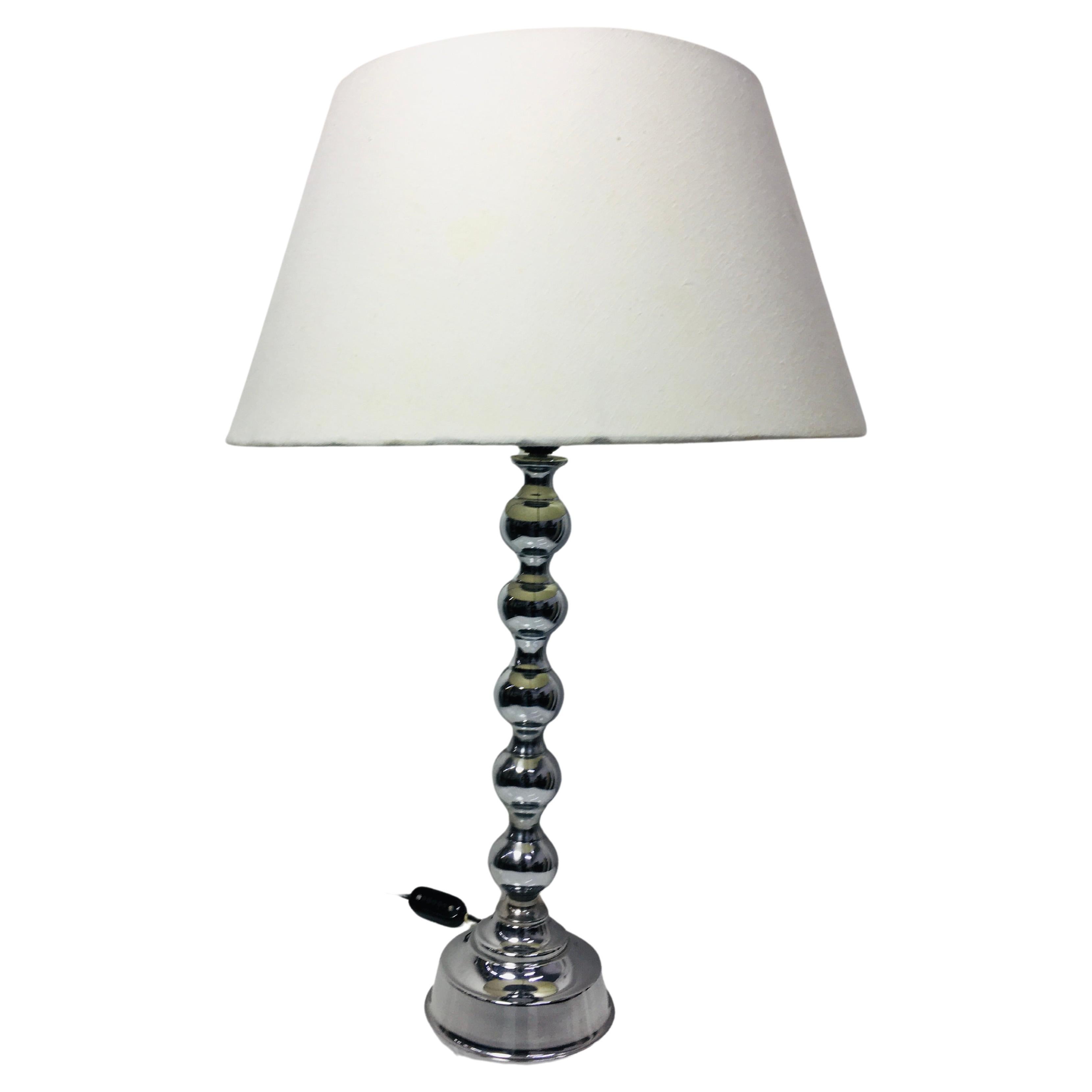 Late 20th Century Table Lamp with Chrome Plated Stacked Orb Base 1970s For Sale