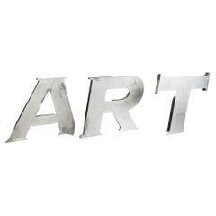 Vintage Chromed Stainless Steel Letters A-R-T