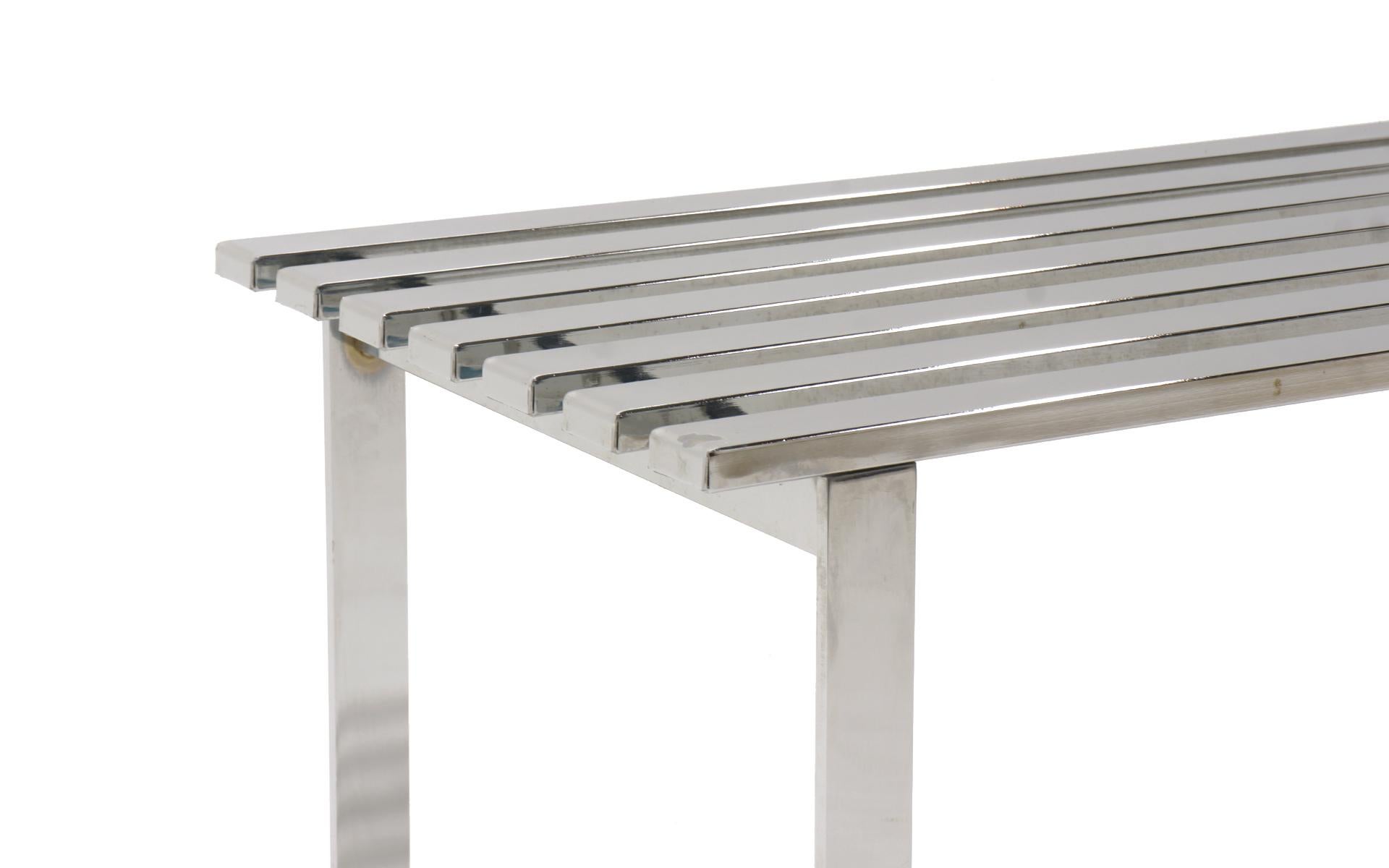Late 20th Century Chromed Steel Bench by Milo Baughman