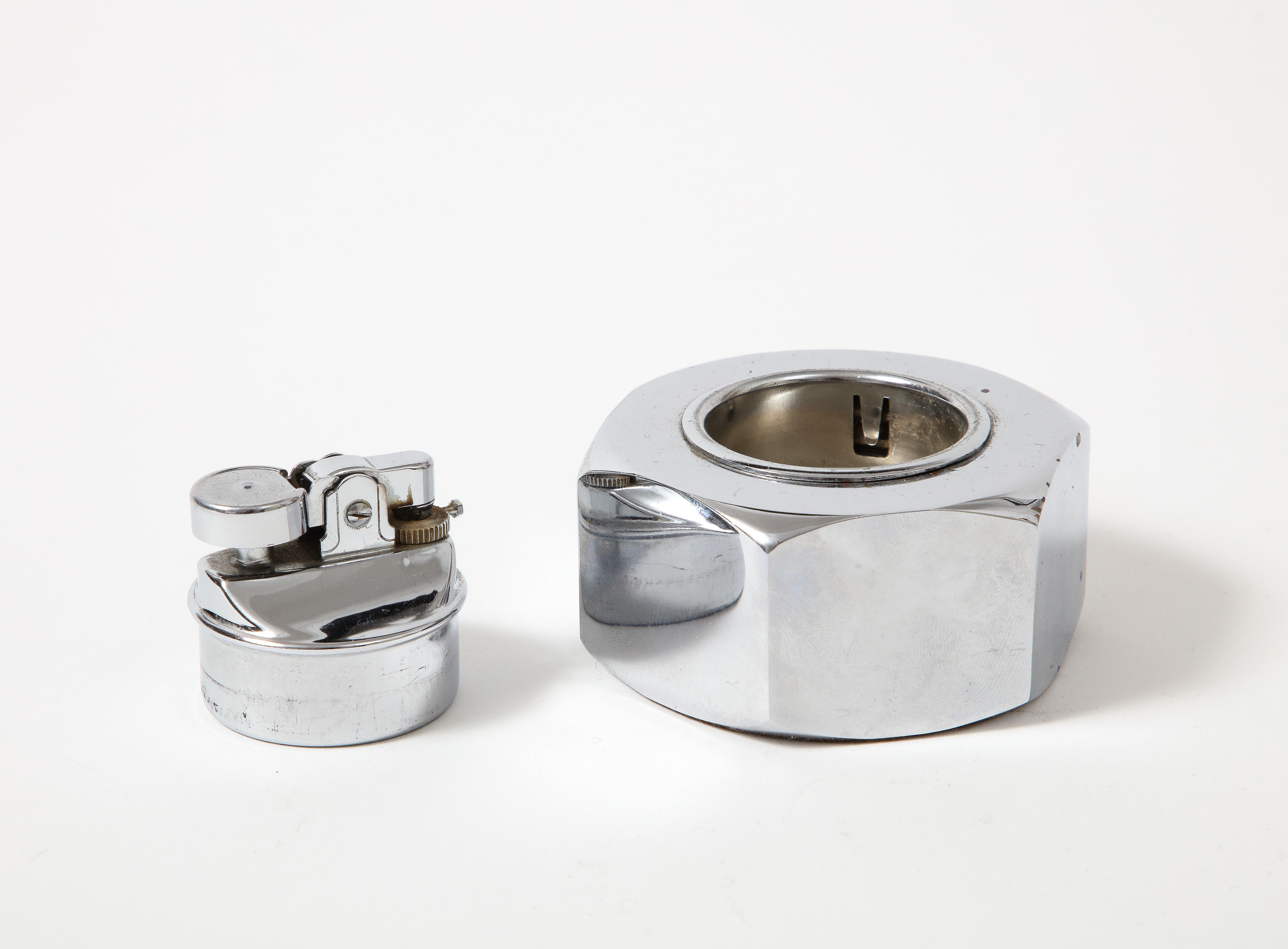 Chromed Steel, Bolt Tabletop Lighter, France, c. 1960 For Sale 6