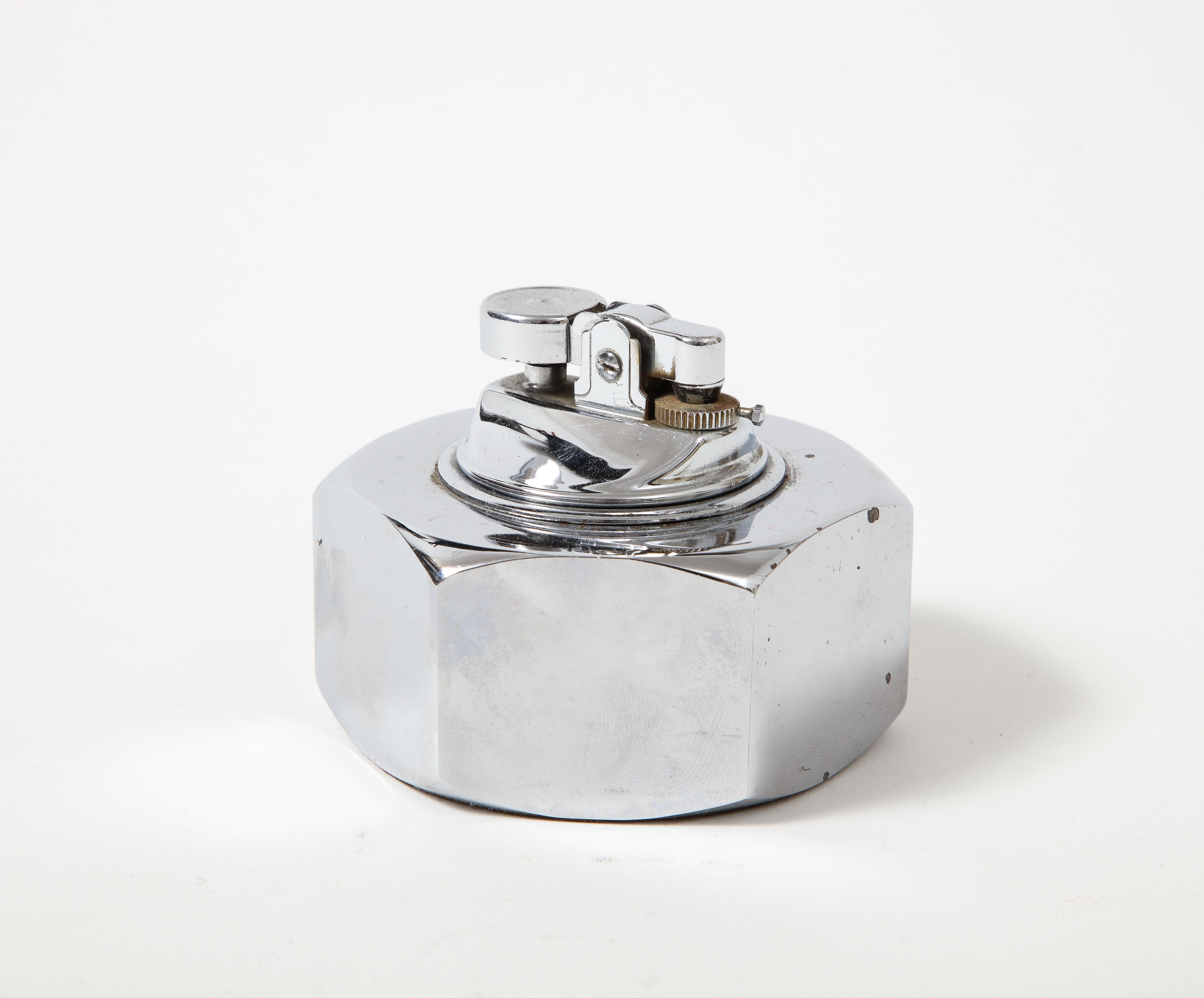 Mid-20th Century Chromed Steel, Bolt Tabletop Lighter, France, c. 1960 For Sale