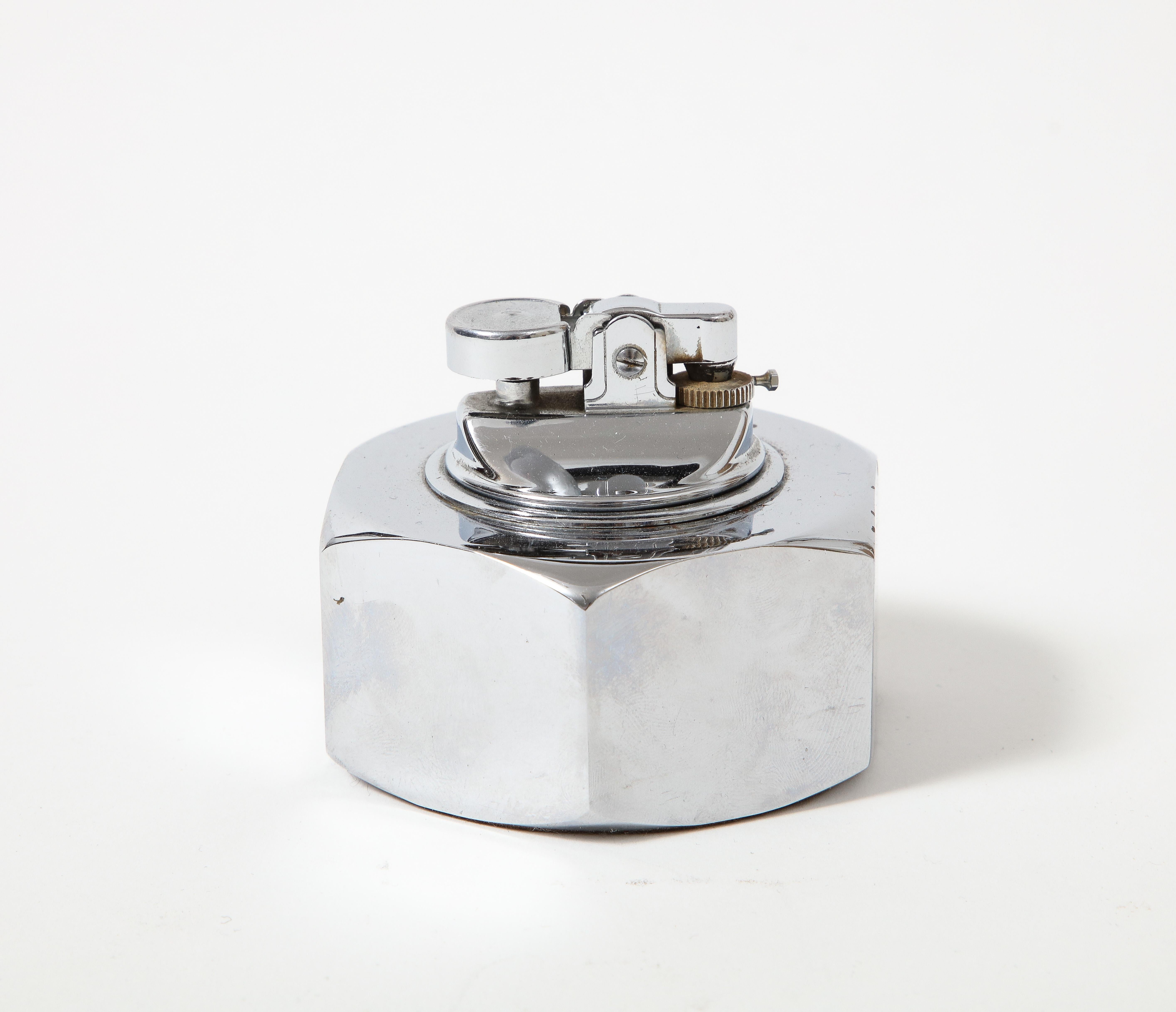 Chromed Steel, Bolt Tabletop Lighter, France, c. 1960 For Sale 1