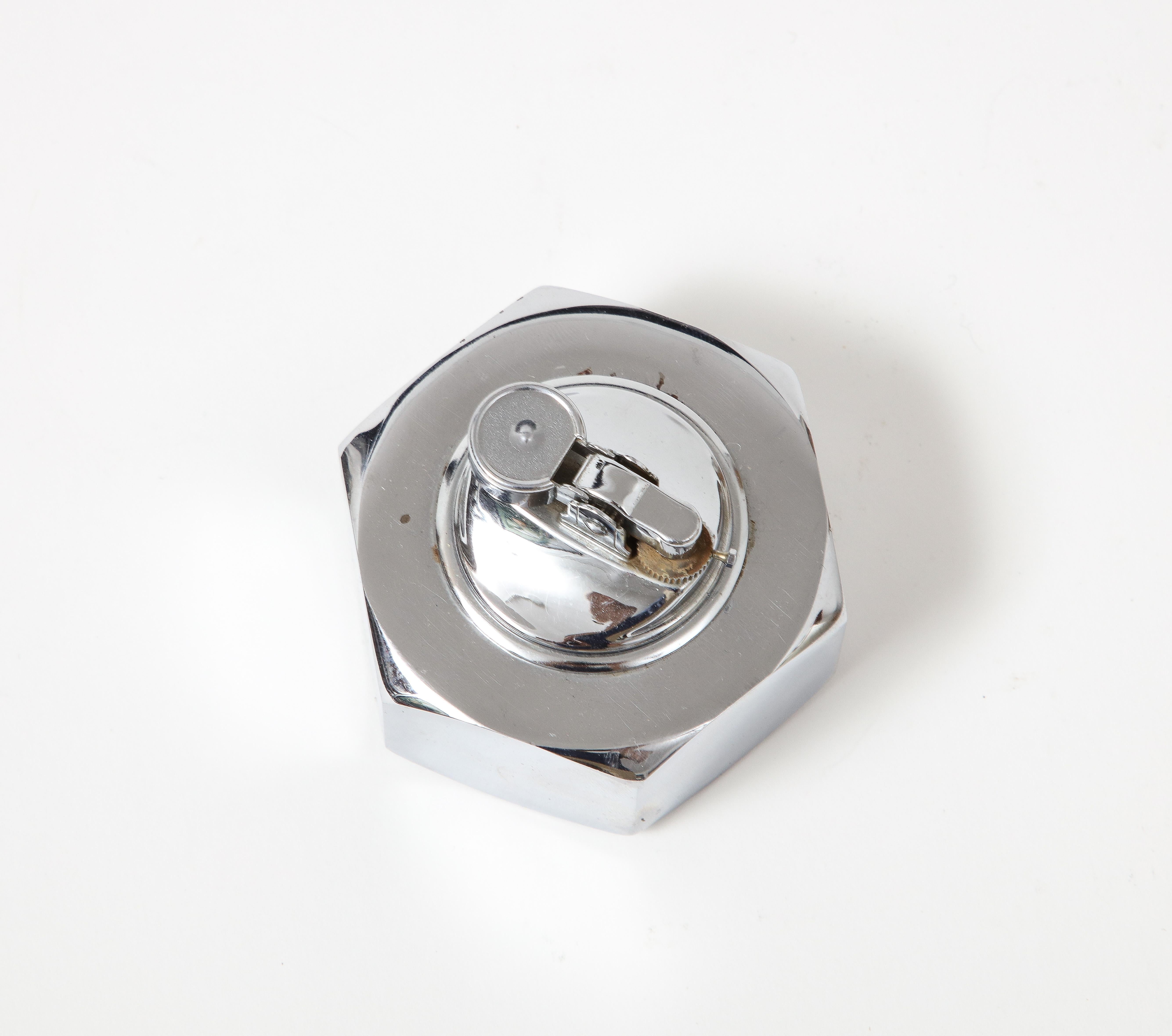 Chromed Steel, Bolt Tabletop Lighter, France, c. 1960 For Sale 2