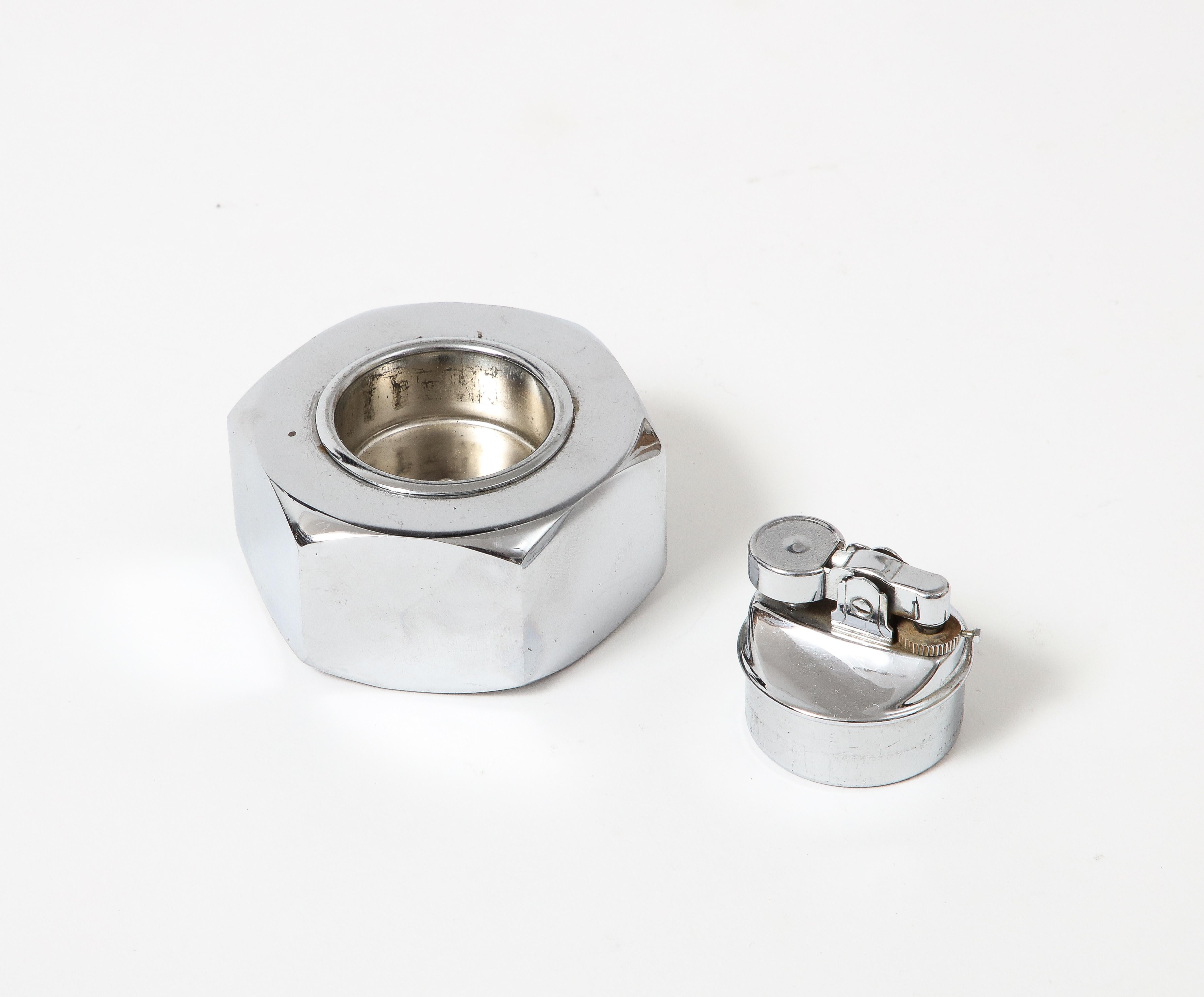 Chromed Steel, Bolt Tabletop Lighter, France, c. 1960 For Sale 3