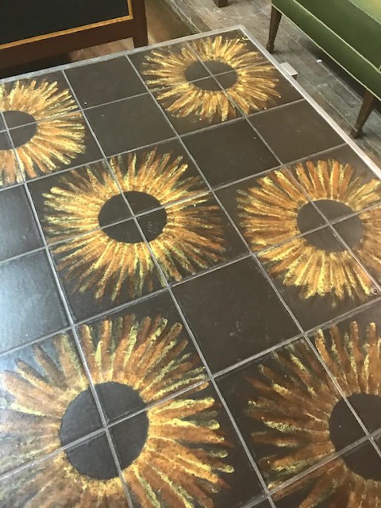 Chromed Steel Tile Top Coffee Table at 1stDibs