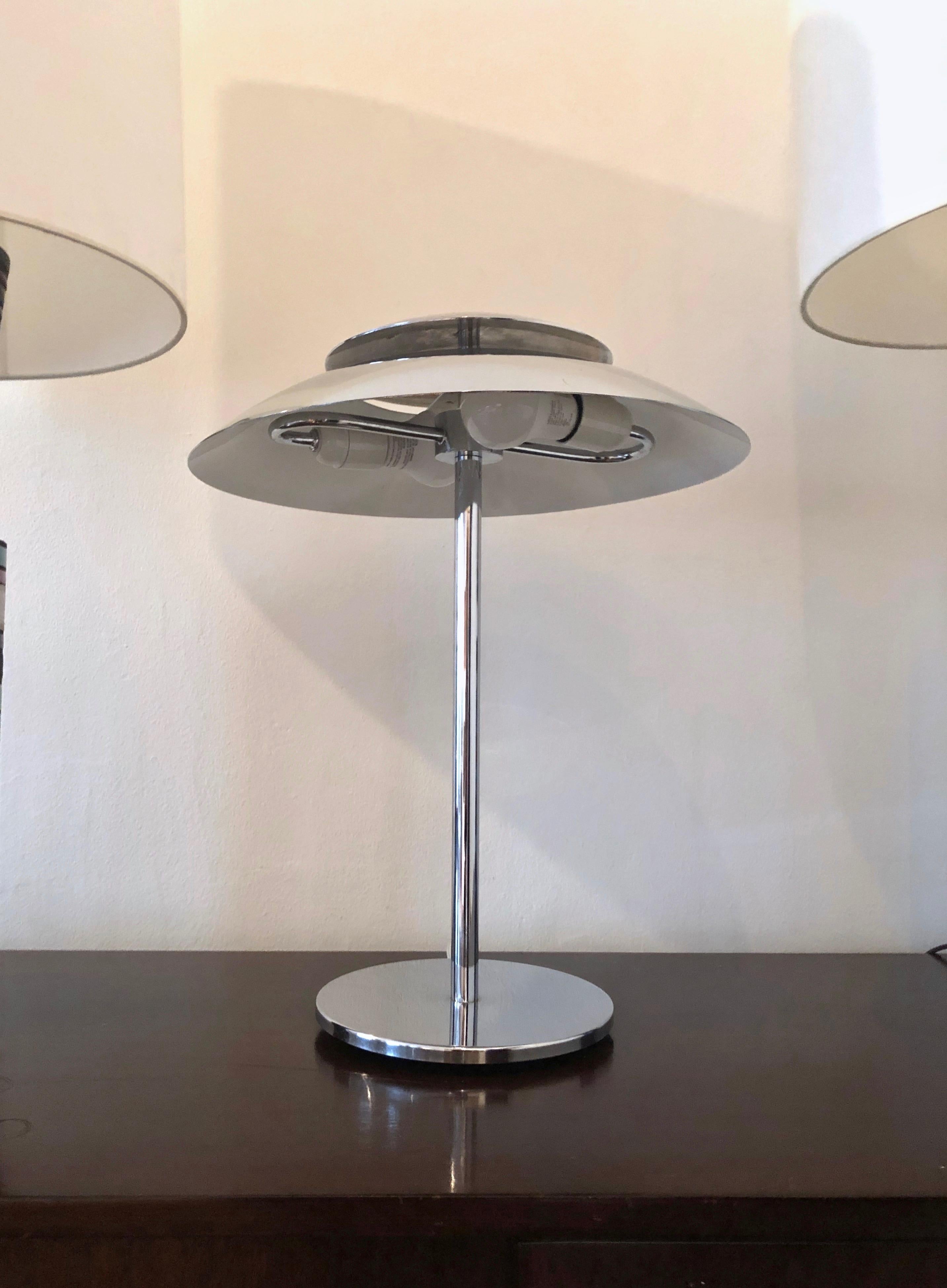 20th Century Chromed Table Lamp, Italy, circa 1970 For Sale