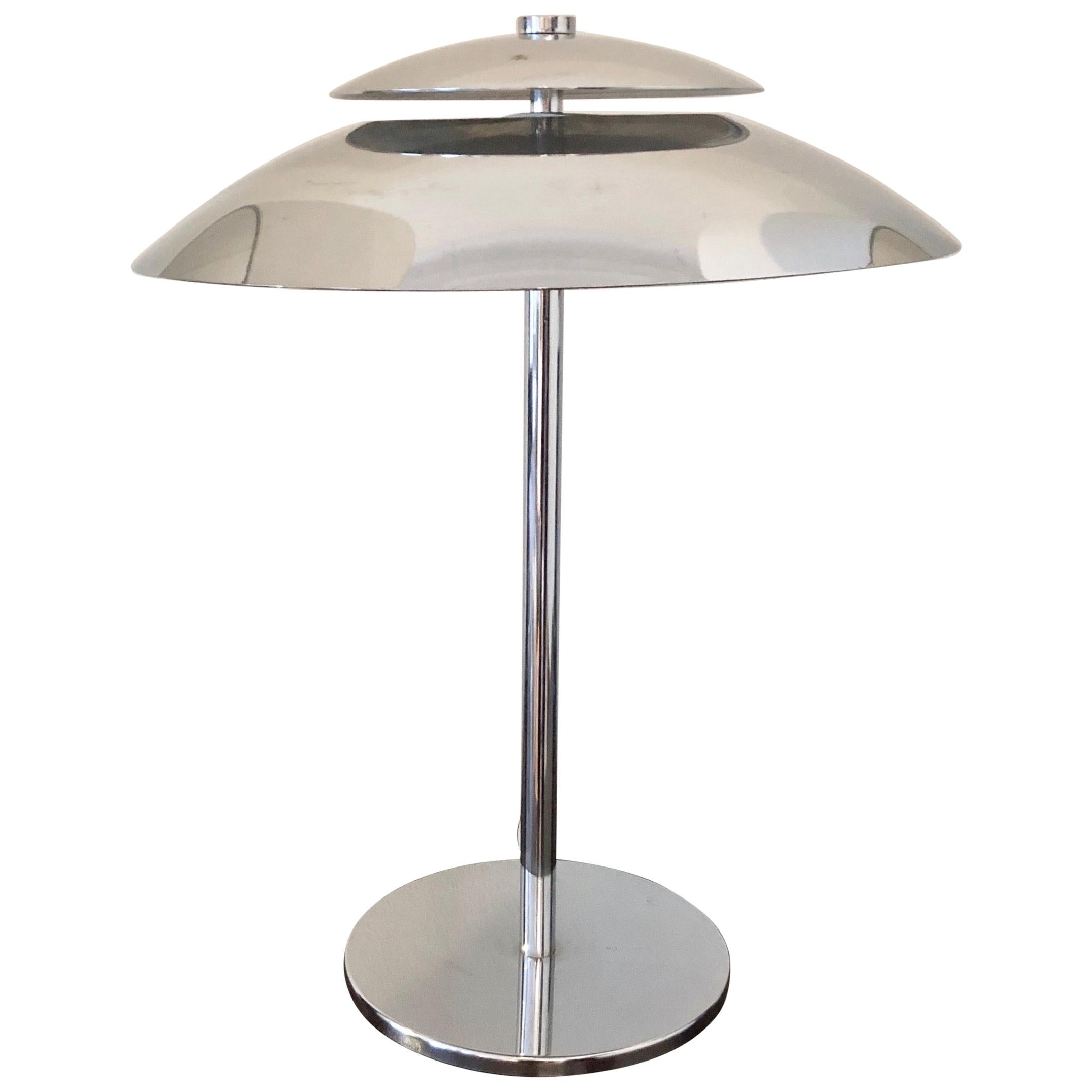 Chromed Table Lamp, Italy, circa 1970