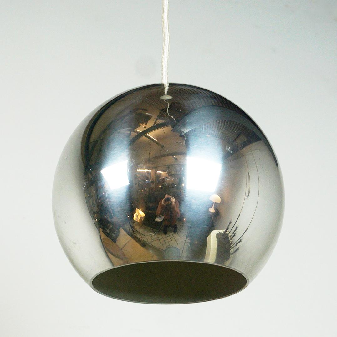 Scandinavo moderno Ciondolo Topan VP6 cromato di Verner Panton Danimarca in vendita
