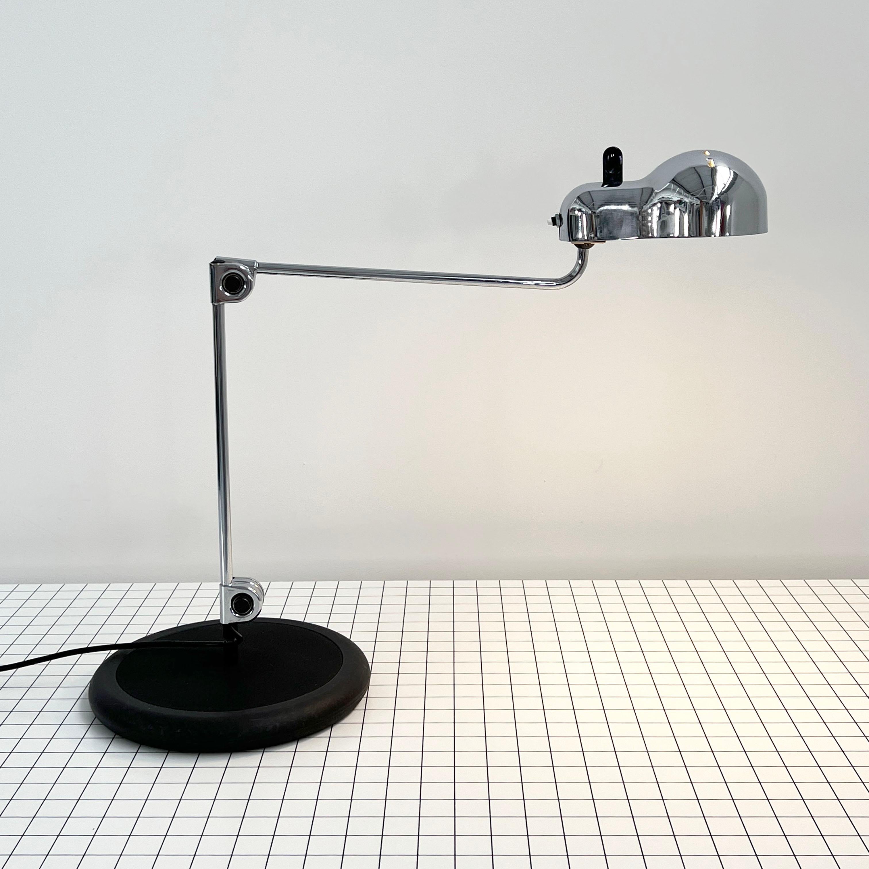 Metal Chromed Topo Desk Lamp by Joe Colombo for Stilnovo, 1970s