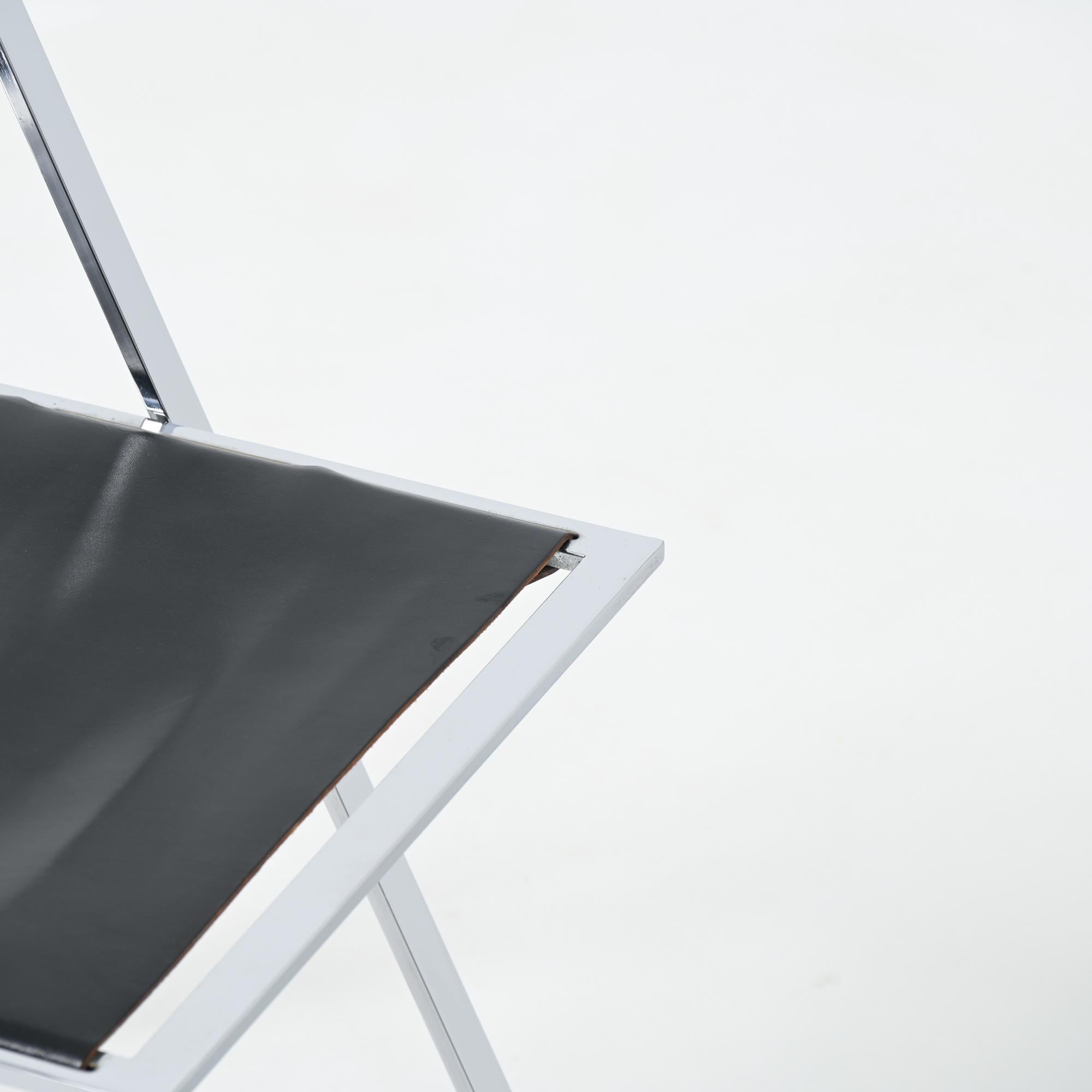 Chromed Trestles Table and Folding Chair by Elios Colle d'Elsa For Sale 12