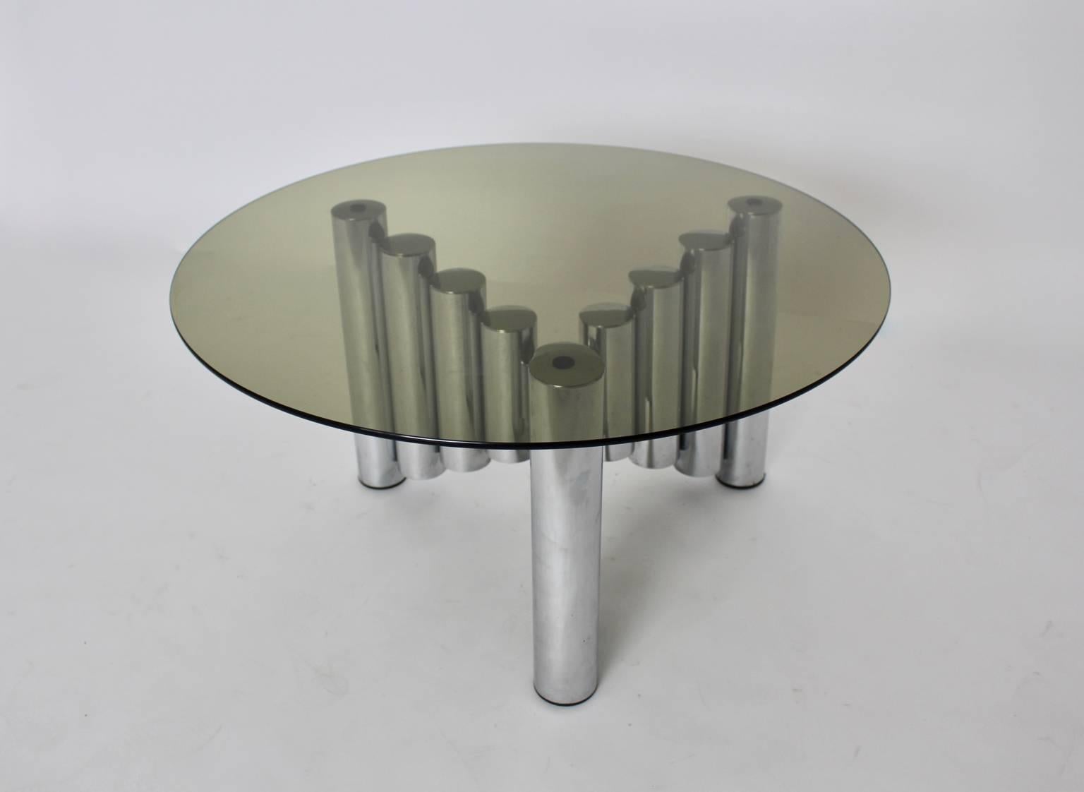 Mid Century Modern Vintage Chromed Tube Coffee Table Manhattan, 1960s For Sale 3