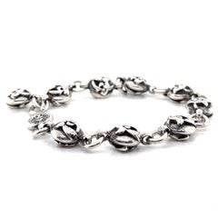 Bracelet à chaîne en argent sterling chromé avec cœurs de dragon
