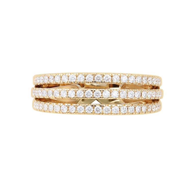 Anello con diamante bianco da 1/2ct (senza difetti) in oro giallo 18K In condizioni ottime in vendita a New York, NY