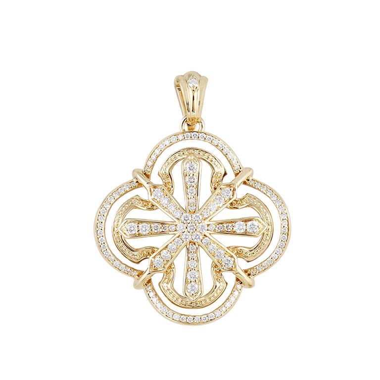Colgante de oro amarillo con diamante blanco de 1,07 ct (D-impecable) en Excelente estado para la venta en New York, NY