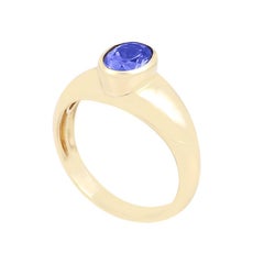 Chromia 1.59ct AAA Tanzanite 18K Yellow Gold Men's Ring