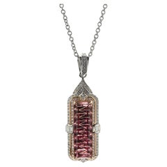 Chromia 18k Rose and White Gold John Dyer Pink Tourmaline and Diamond Necklace