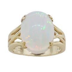 Chromia 6.61ct Ethiopian Opal 14K Yellow Gold Ring
