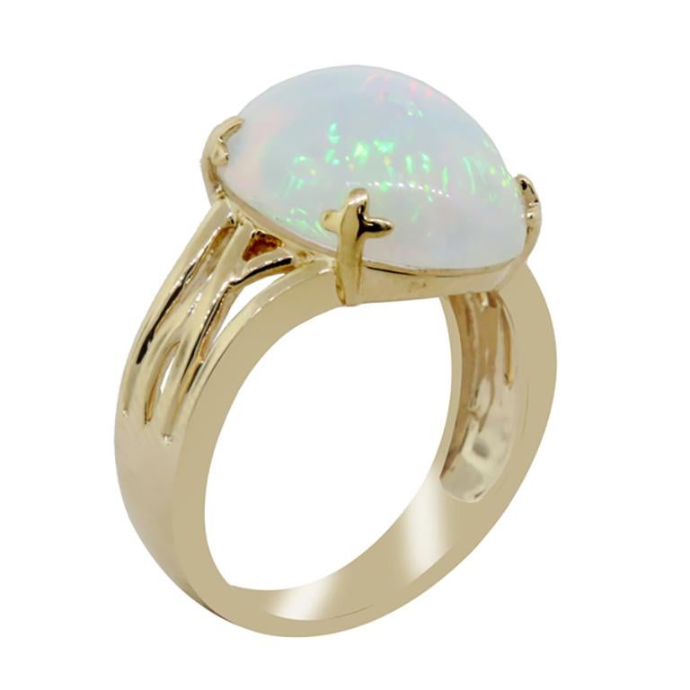 Cabochon Anello in oro giallo Chromia 6,61ct Ethiopian Opal 14K in vendita