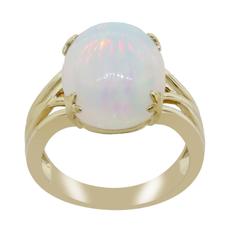 Anello in oro giallo Chromia 6,61ct Ethiopian Opal 14K in vendita 2