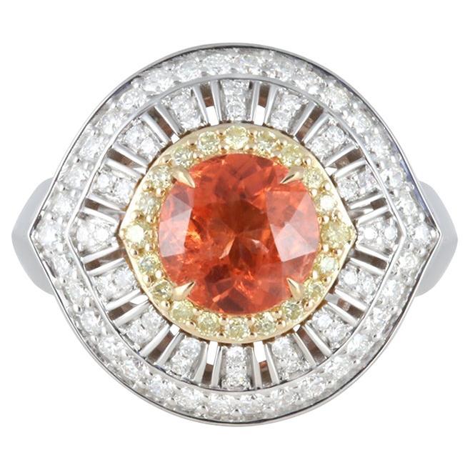 Triplice cromia e diamanti gialli e bianchi in oro bicolore 18 K. Bracciale 2.73cts` in vendita