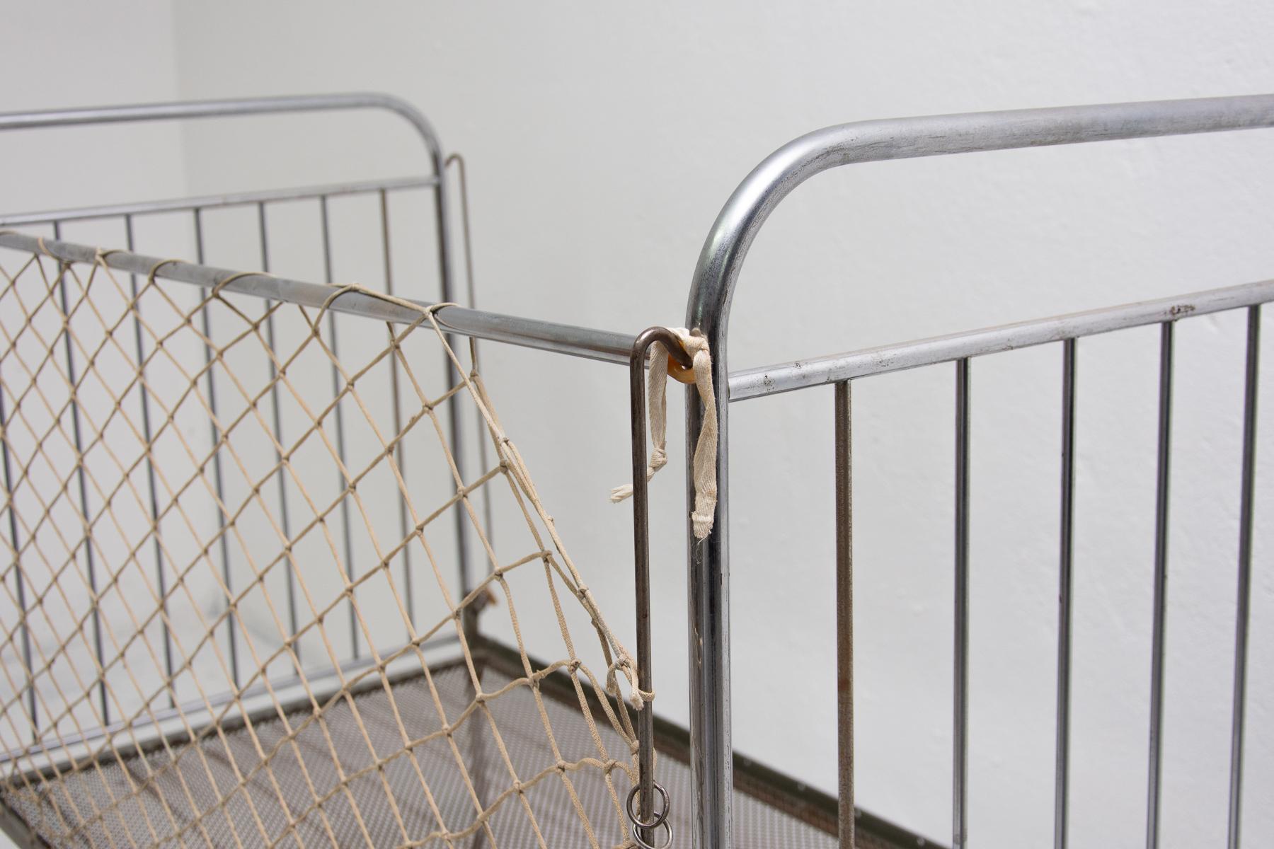 Mid-20th Century Chromium-Plated Children Bed, Bauhaus Period, 1930s For Sale