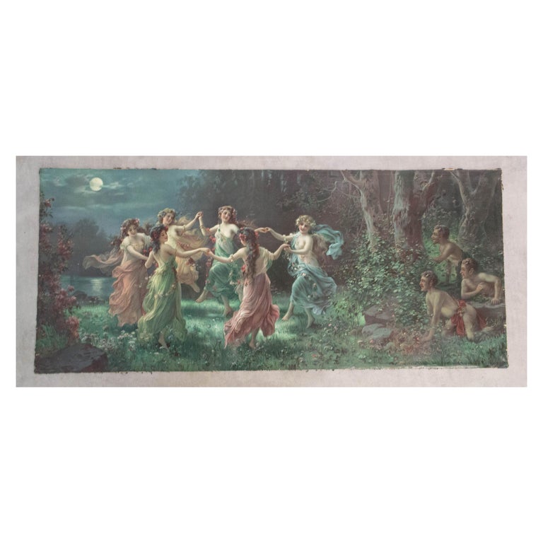 Chromo Lithograph Fairies Dance By Zabateri Late 19th Century For Sale At 1stdibs