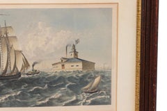 Chromo Lithograph of Boats at Sea