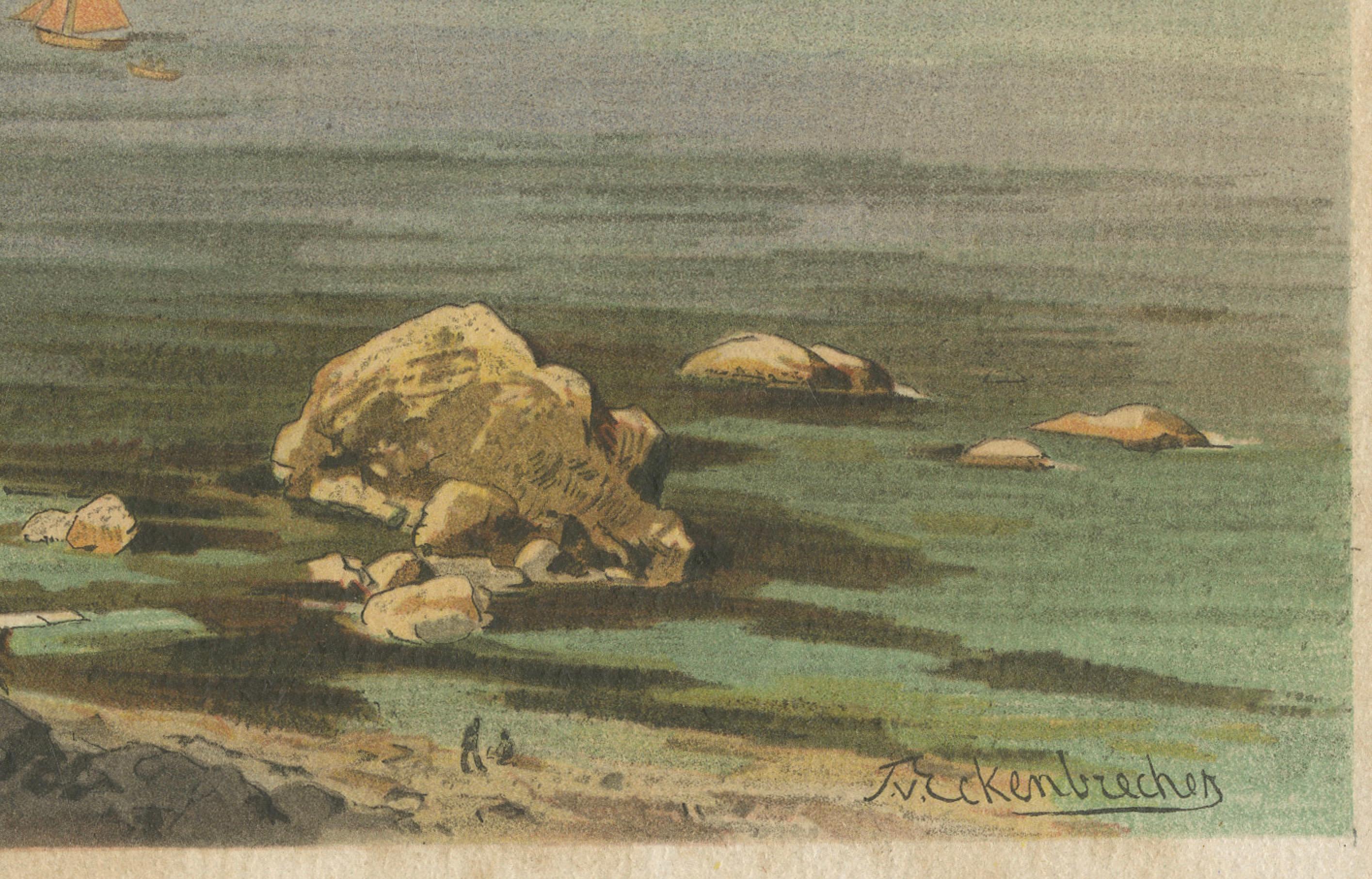 Chromolithographie d'Oddicombe Sands ( baie deBabbacombe), 19e siècle


Cette chromolithographie capture une vue vibrante et détaillée des sables d'Oddicombe dans la baie de Babbacombe, une région côtière pittoresque du Devon, en Angleterre. L'œuvre