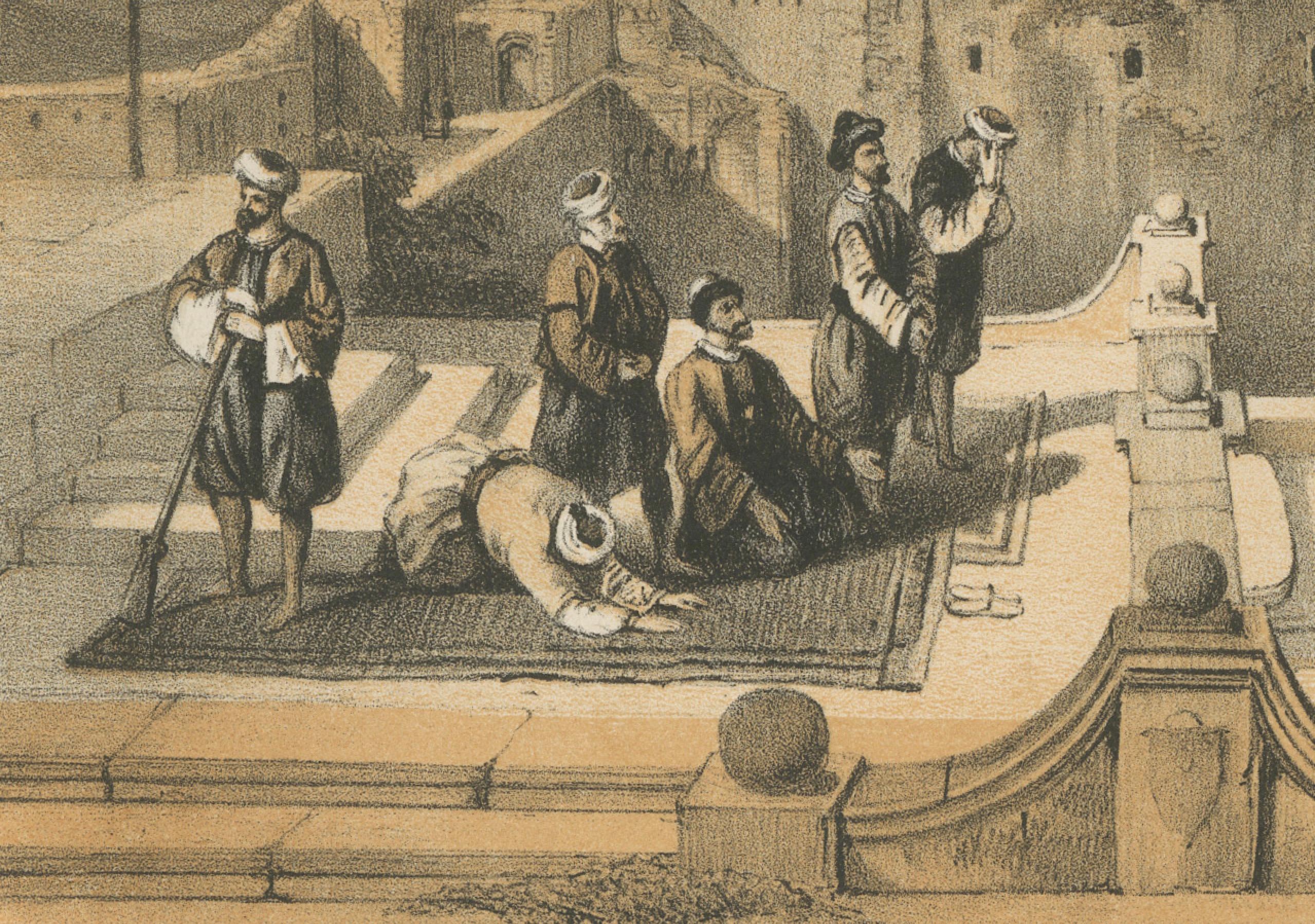 Mid-19th Century Chromolithograph of the Temple Mount in Jerusalem – Historical View of 1862 For Sale